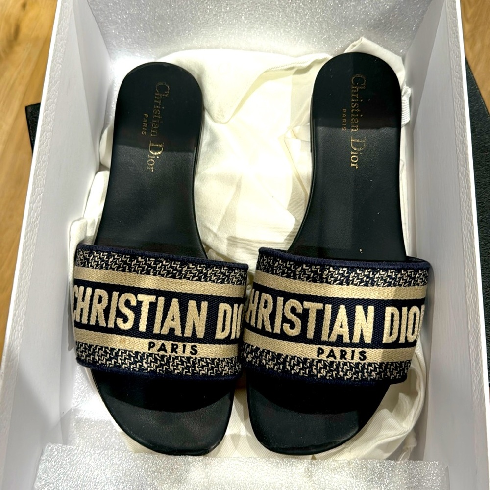 Christian Dior dway sandals navy